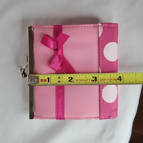 Pink Polka Dot Wallet Coin Purse with Bow New Horizon Dance 4 x 4 in - Picture 4 of 12